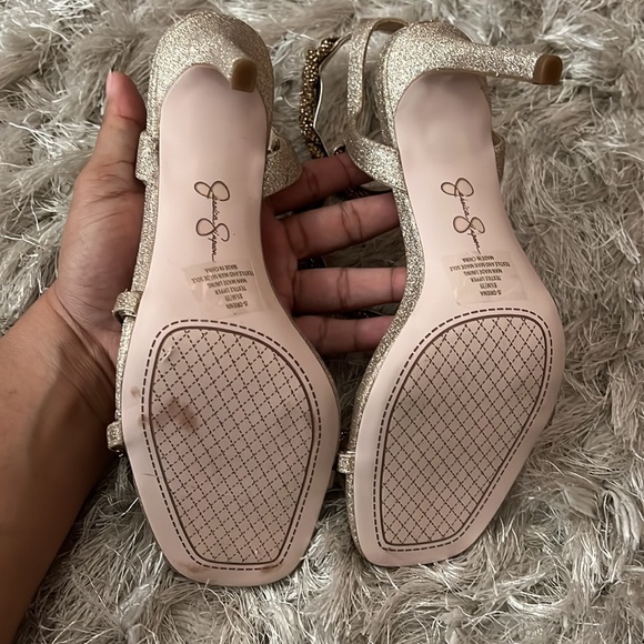 Jessica Simpson Gold & Bronze Sparkling Sandal Heels - Picture 4 of 4